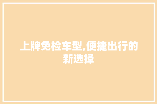 上牌免检车型,便捷出行的新选择 车灯配件