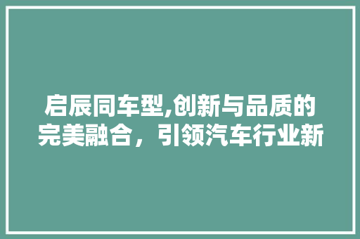 启辰同车型,创新与品质的完美融合，引领汽车行业新潮流