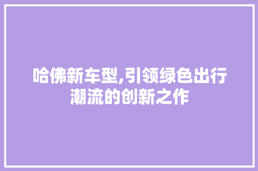哈佛新车型,引领绿色出行潮流的创新之作 车灯配件