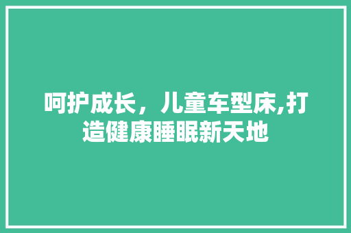 呵护成长，儿童车型床,打造健康睡眠新天地