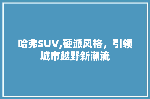 哈弗SUV,硬派风格，引领城市越野新潮流
