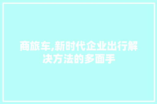 商旅车,新时代企业出行解决方法的多面手