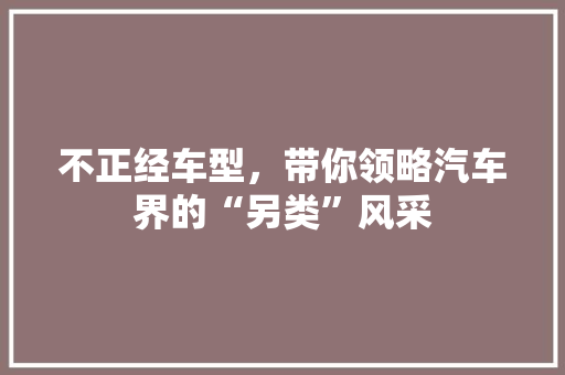 不正经车型，带你领略汽车界的“另类”风采 车灯配件