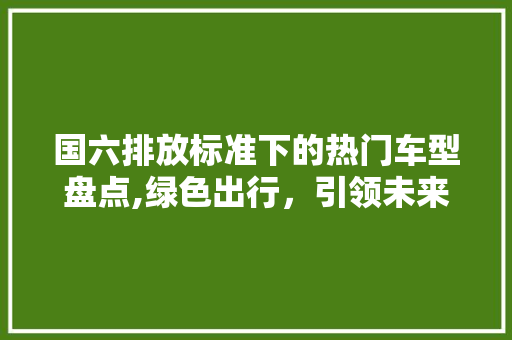 国六排放标准下的热门车型盘点,绿色出行，引领未来