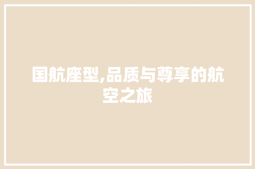 国航座型,品质与尊享的航空之旅
