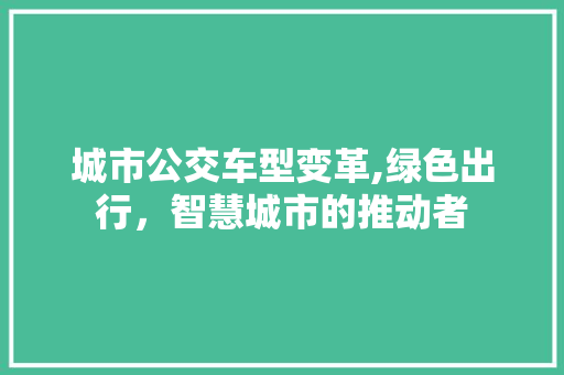 城市公交车型变革,绿色出行，智慧城市的推动者