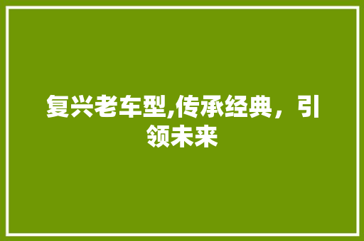 复兴老车型,传承经典，引领未来