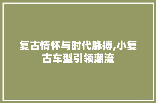 复古情怀与时代脉搏,小复古车型引领潮流