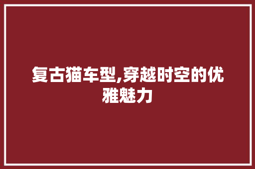 复古猫车型,穿越时空的优雅魅力