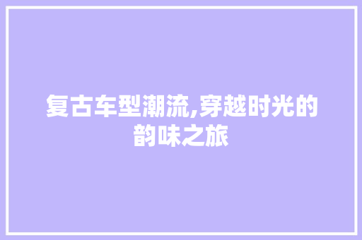 复古车型潮流,穿越时光的韵味之旅