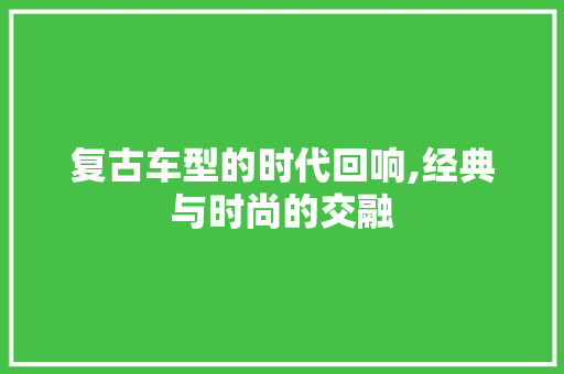 复古车型的时代回响,经典与时尚的交融