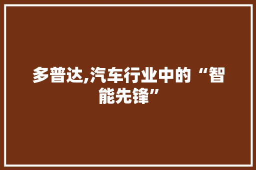 多普达,汽车行业中的“智能先锋”