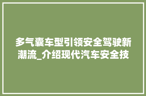 多气囊车型引领安全驾驶新潮流_介绍现代汽车安全技术