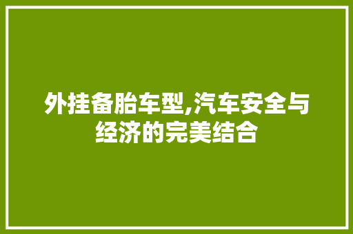 外挂备胎车型,汽车安全与经济的完美结合